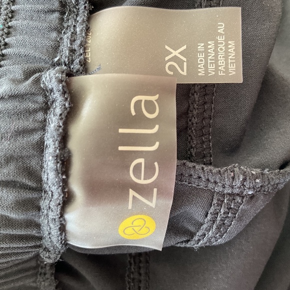 Zella Pants - Nordstrom In Flowy Crop Wide Leg Black Size 2X - Elastic Waist - Picture 2 of 4